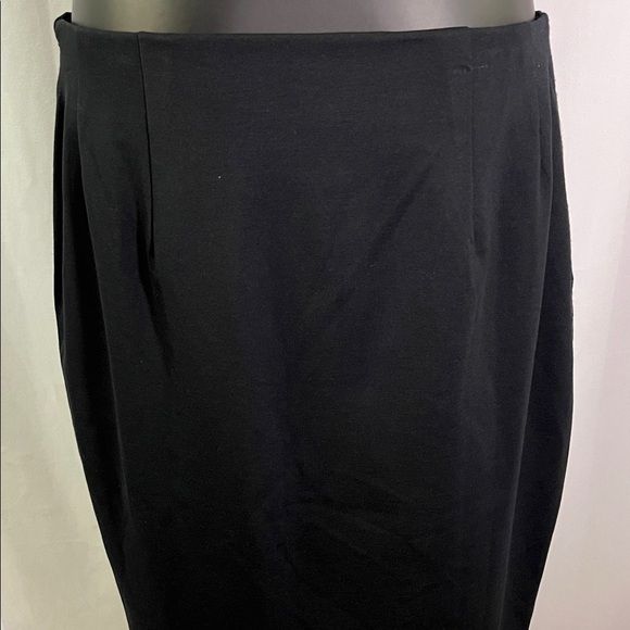 NWT Lane Bryant Black & Metallic Gold Jacquard Floral Ponte Knit Faux Wrap Skirt - Picture 10 of 14